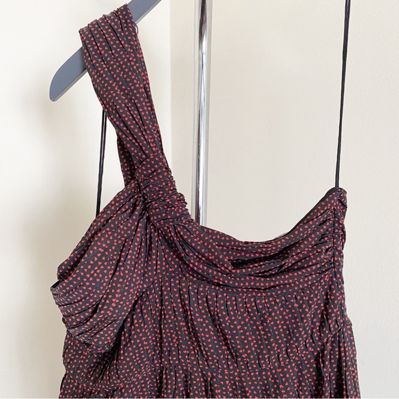 New Black and Red Alexis One Shoulder “Luksa” Mini Dress Sz Large - Picture 3 of 8